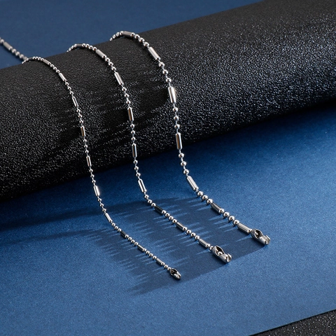 Edelstahl Perlen Zylinder Kette Halskette Polierter Metallschmuck Für Herren Damen Mode Minimalistisches Accessoire