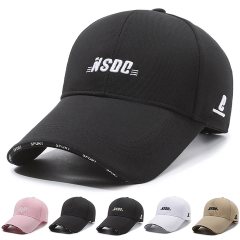 Unisex Casual Baseball Cap Long Brim Sun Hat With Letter Embroidery Adjustable Outdoor Sport Duck Tongue Cap For Men Women