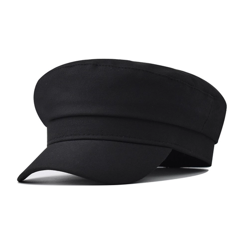 Vintage Einfarbig Baumwollmischung Baskenmütze Für Damen Britischer Stil Marinekappe Zeitungsjungenhut Retro Künstler Flache Kappe Winter Warme Kopfbedeckung