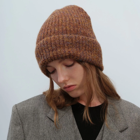 Casual Thickened Warm Knitted Beanie Hat For Men Women Winter Autumn Outdoor Multi Color Gradient Acrylic Beanie Cap Fashion