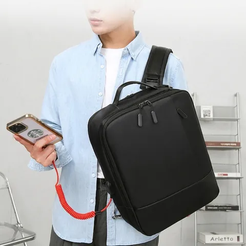 Mochila Para Portátil De Negocios Impermeable Tela Oxford Con Puerto USB Gran Capacidad Bolsa De Viaje Unisex Profesional