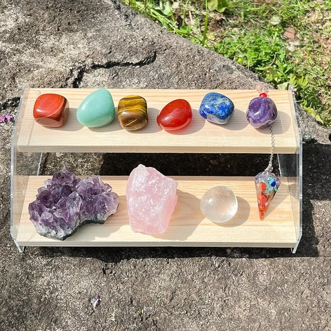 Natuurlijke Genezende Kristallen Set Chakra Stenen Amethist Cluster Rozenkwarts Gepolijste Edelstenen Pendel Meditatie Yoga Huis Decor