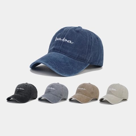 Gorra De Béisbol Algodón Lavado Bordado Baba Vintage Protección Solar Ajustable Dad Hat Para Hombres Mujeres