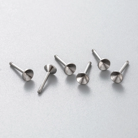 Perno Per Orecchino In Acciaio Inossidabile Vite DIY Piercing Cartilagine Produzione Gioielli Base Orecchino Metallo Lucido