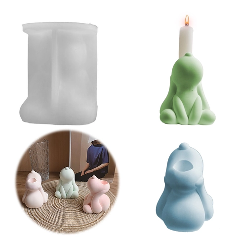 Stampo In Silicone Per Portacandele Fai Da Te Cane Con Grandi Orecchie Forma Cucciolo Aromaterapia Gesso Ornamento Animale