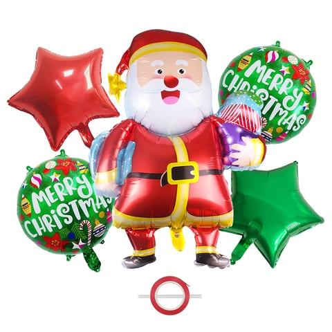 Palloncini In Alluminio Per Festa Di Natale Con Forme Di Babbo Natale Pupazzo Di Neve Renna Per Decorazione Casa
