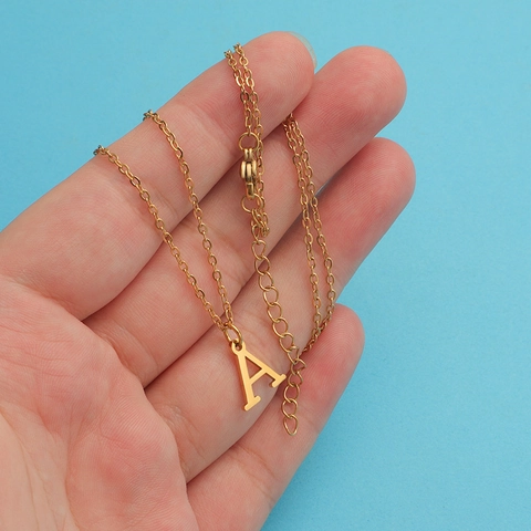 Collar Con Colgante De Letra Inicial Alfabeto Acero Inoxidable Joyería Minimalista Para Mujeres Hombres