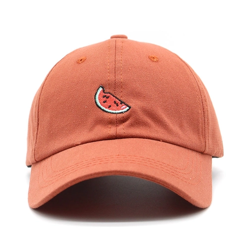 Watermelon Embroidery Cotton Baseball Cap For Men Women Adjustable Sun Hat Outdoor Casual Sporty Dad Hat Breathable