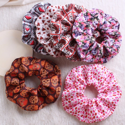 Große Elastische Haargummis Satin Samt Cord Bunte Vintage Stoff Accessoires Für Frauen Mädchen