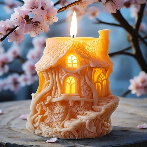 Treehouse Silicone Mold For DIY Aromatherapy Candle Resin Craft Plaster Fairy House Shaping Tool Decorative Handmade
