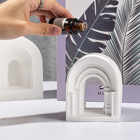 Ancient Roman Palace Castle Silicone Mold Food Grade For Plaster Gypsum Diffuser Stone DIY Craft Ornament Decor
