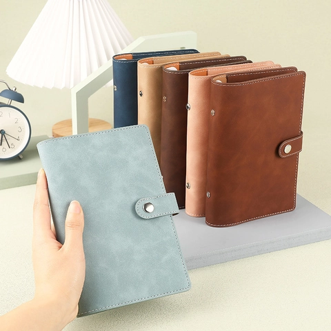 A6 PU Leather Budget Binder Loose Leaf Notebook Financial Organizer With Cash Envelopes Sheets Stickers