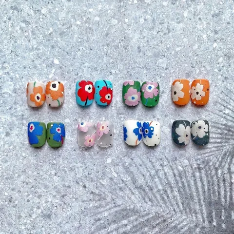 Flower Nail Art Stickers Ultra Thin Floral Pattern DIY Self Adhesive Decals For Manicure Decoration Summer Style