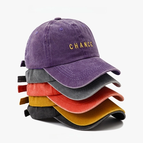 Vintage Washed Cotton Baseball Cap Distressed Letter Embroidered Adjustable Outdoor Sun Protection Casual Unisex Hat
