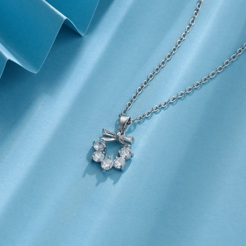 Collana In Acciaio Inossidabile Con Ciondolo A Fiocco Ghirlanda Floreale Zircone Intarsio Strass Gioielli Eleganti Donna