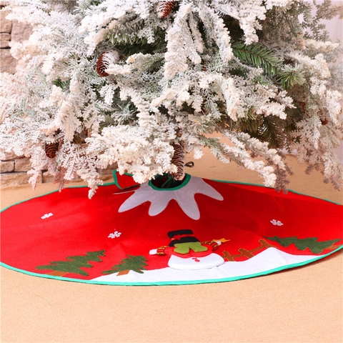 Gonna Per Albero Di Natale Rossa Tonda Tessuto Pupazzo Di Neve Babbo Natale Motivo Alce Per Decorazione Casa