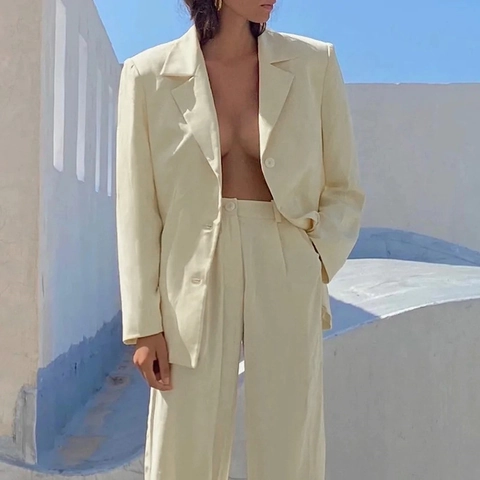 Giacca Blazer A Maniche Lunghe Da Donna E Minigonna Tinta Unita Vestibilità Slim Bottone Office Street Style Poliestere