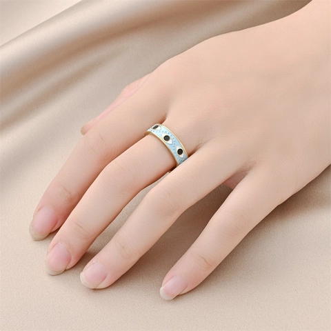 Evil Eye Ring Edelstahl Emaille Band Bunt Hip Hop Boho Mode Schmuck Für Männer Frauen Unisex