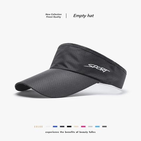 Sport Sun Visor Hat Polyester Breathable Mesh Sun Protection Adjustable For Outdoor Running Tennis Golf Men Women Casual