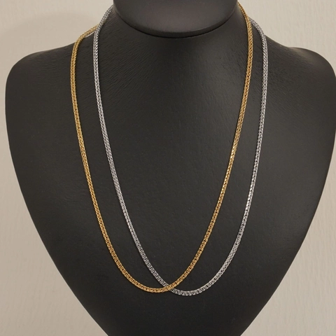 Minimalistische Chopin Kette Halskette Edelstahl PVD Vergoldet Gewebte Weizenkette Wasserfest Hypoallergener Schmuck