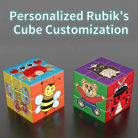 Gladde 3x3 Magische Kubus Plastic Puzzel Speelgoed Cartoon Dier Fruit Kunst Schilderij Patroon Educatief Voor Kinderen