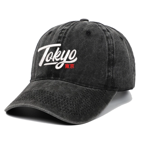 Cappellino Da Baseball In Cotone Lavato Con Ricamo Tokyo Vintage Regolabile Berretto Sportivo All-Aperto Per Uomini Donne