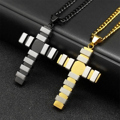 Collana Con Pendente A Croce Hip Hop In Acciaio Inossidabile Catena Cubana Gioielli Di Moda Neutrali Per Uomo E Donna