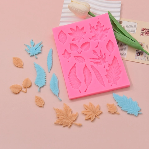 Molde De Silicona Con Forma De Hoja Decoración De Pasteles Fondant Herramienta De Repostería DIY Textura Arce Helecho