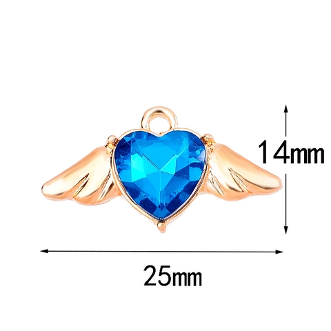 Flügel Herz Anhänger Legierung Kristallanhänger Engel Flügel Schmuck Zubehör Für DIY Halskette Armband Handwerk Machen