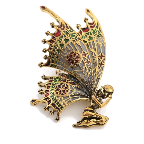 Schmetterling Broschen Legierung Emaille Strass Künstliche Perle Vintage Exquisite Simulation Zubehör
