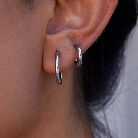 Orecchini A Cerchio In Acciaio Inossidabile Da Donna Impermeabili Ipoallergenici Geometrici Tondo Gioielli Di Moda Oro Argento