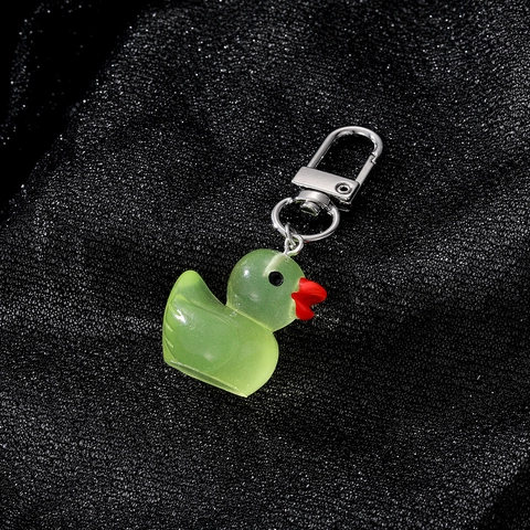 Portachiavi A Forma Di Papera In Resina Traslucida Ciondolo Per Borsa Texture Jelly Animale Per Chiavi Decorazione Per Zaino