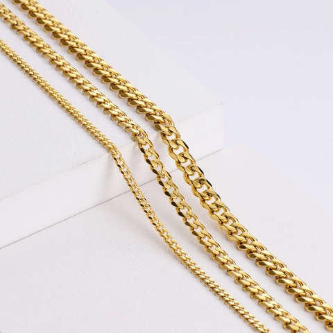 Collana a Catena Cubana Hip Hop Acciaio Inossidabile Oro Argento Gioielli Dominanti Per Uomo Donna Stile Streetwear Quotidiano