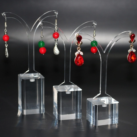 Espositore Per Orecchini In Acrilico Forma Y Trasparente Organizzatore Gioielli Per Borchie E Pendenti Elegante