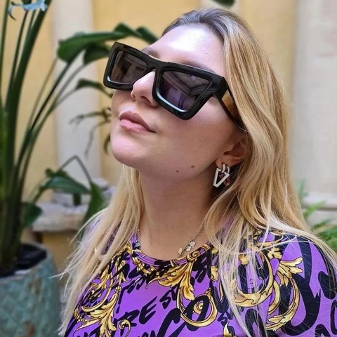 Lunettes De Soleil Carrées À La Mode Pour Hommes Femmes Rétro Monture Large Protection UV400 Style Hip Hop Streetwear Plastique Métal
