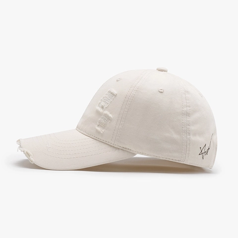 Vintage Distressed Baseball Cap Cotton Ripped Hole Sun Hat Adjustable Soft Top Streetwear Unisex