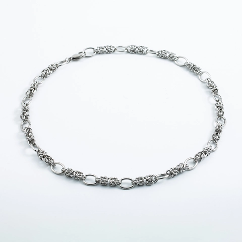 Handmade Stainless Steel Chain Necklace For Men Hip Hop Punk Style Silver Color Byzantine Link Heavy Jewelry