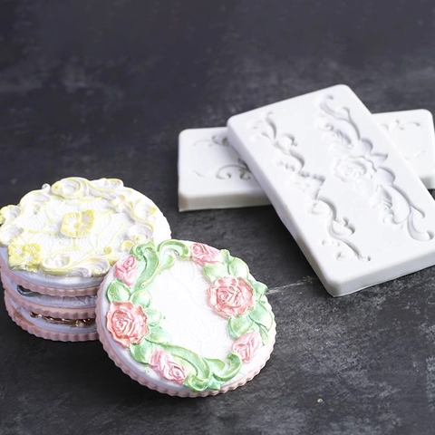 European Relief Flower Border Silicone Mold Fondant Cake Decorating Tool DIY Baking Sugarcraft Handmade Soap Candle Making