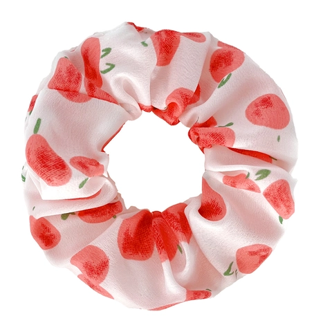 Chouchous À Motif De Fruits En Polyester Élastique Grands Élastiques À Cheveux Pour Femmes Filles Style Pastoral