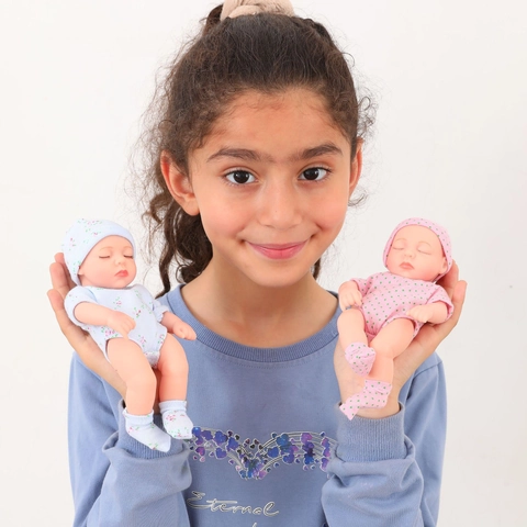 Realistic Reborn Baby Doll Sleeping Simulation Vinyl Mini Toy Figure With Knit Outfits For Girls Collectors