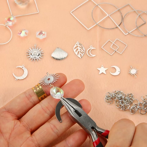 DIY Suncatcher Making Supplies With Crystal Prisms Metal Sun Moon Star Charms Jewelry Crafting Tools Rainbow Maker Decor