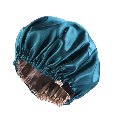 Double Layer Satin Sleep Cap For Women Adjustable Elastic Hair Bonnet Soft Breathable Night Cap For Hair Care Fashion Bathing Hat