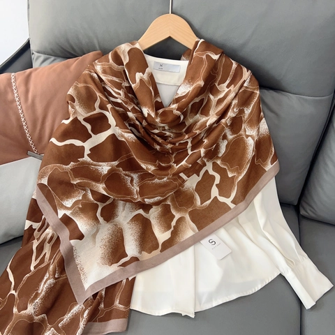Eleganter Schal Mit Tiermuster Leichter Polyester Giraffenmuster Sonnenschutz Reiseumhang Für Damen Mode