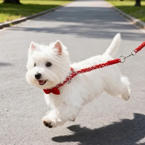 Handmade Cotton Braided Pet Leash And Collar Adjustable Anti Choke With Bowknot For Small Dogs Cats Outdoor Walking Cute