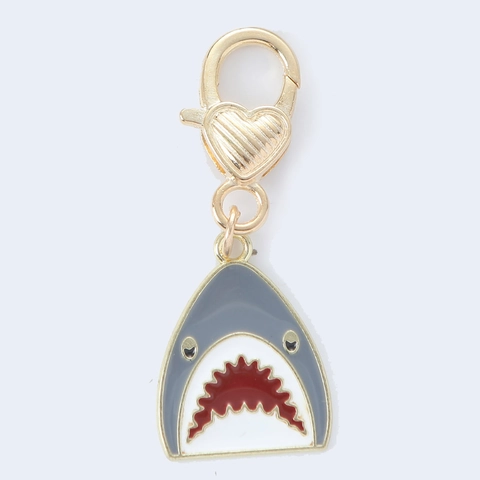 Cute Cartoon Shark Head Keychain Metal Alloy Enamel Pendant Bag Accessory Animal Key Ring Backpack Decoration Gift For Kids Teens
