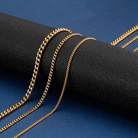 Collar De Cadena Cubana Acero Inoxidable Moda Cadena De Acero De Titanio Para Hombres Mujeres Estilo Hip Hop