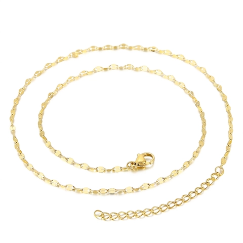 Minimalist Twisted Lip Chain Necklace 316L Stainless Steel Flat Link Clavicle Chain For Women Fashion Jewelry