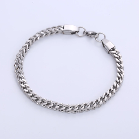 Bracciale A Catena Franco Acciaio Inossidabile Lucidato Gioielli Link Per Uomini Donne Stile Hip Hop Punk Classico Colore Argento