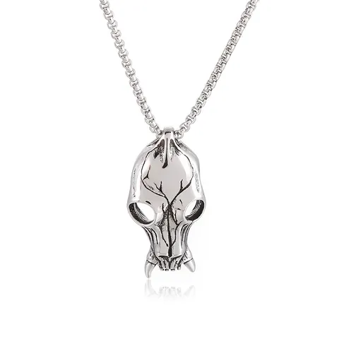 Collana Con Ciondolo Teschio Gotico Acciaio Inossidabile Punk Retro Stile Oscuro Gioielli Hip Hop Biker Per Uomo