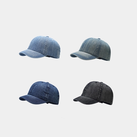 Gewaschene Denim Baseballkappe Vintage Kurzer Schirm Verstellbare Baumwolle Sonnenhut Unisex Retro Streetwear